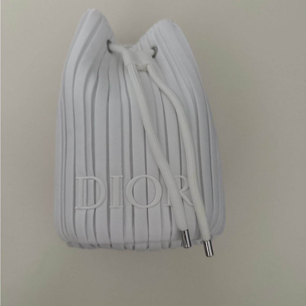 Dior White Drawstring Pouch